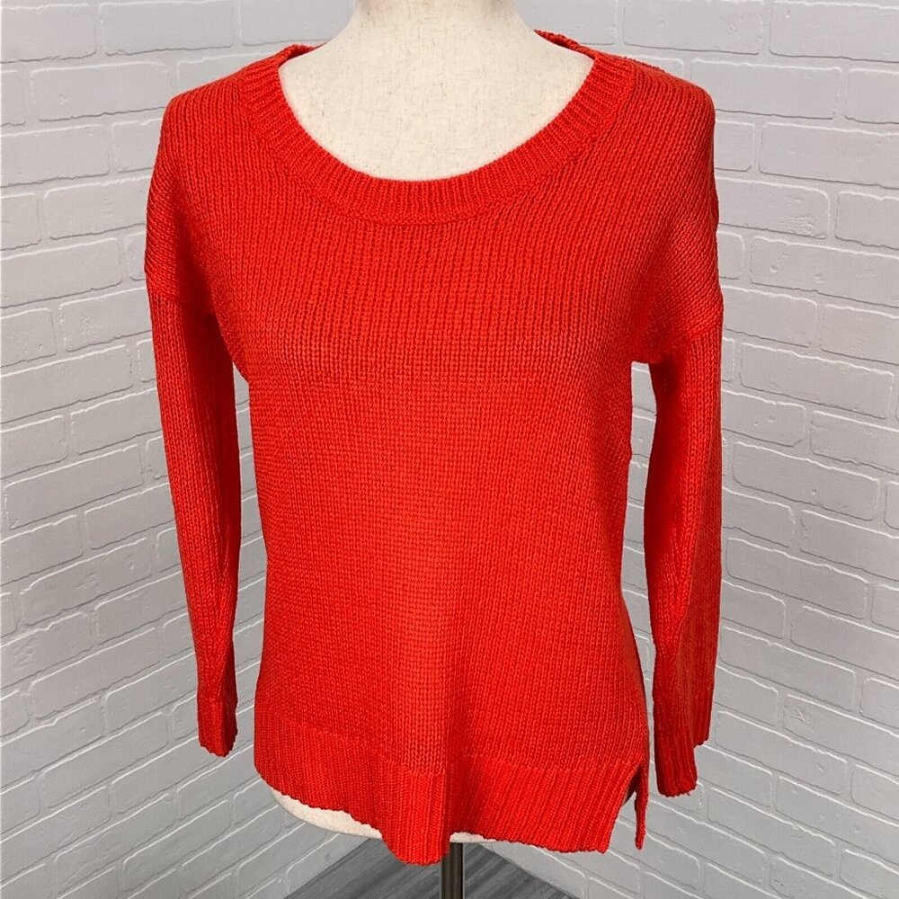 Lauren Ralph Lauren Sweater Women Medium Orange Knit Acrylic Classic Casual‎